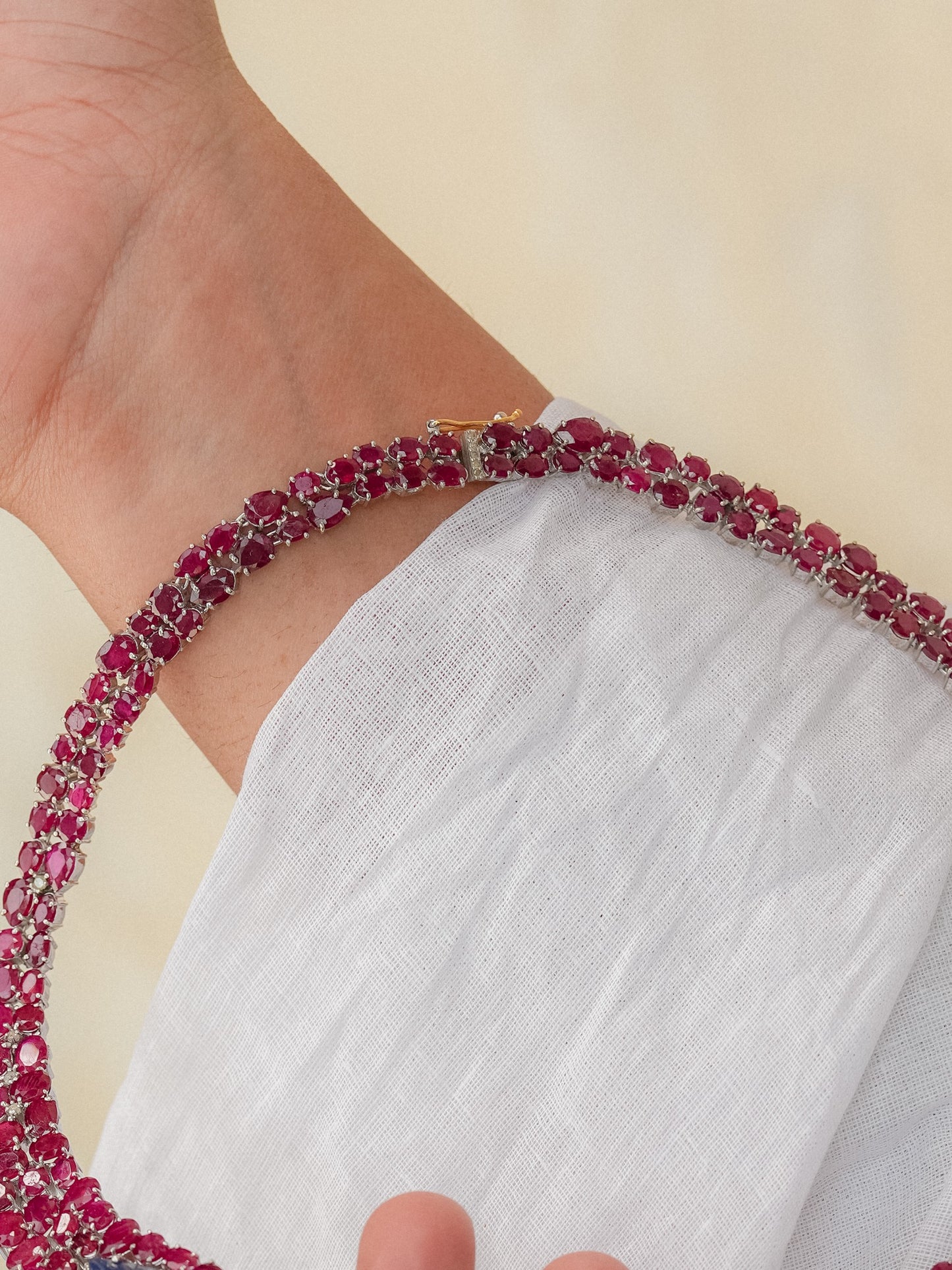 "925 Silver Diamond & Gemstone Necklace – Custom Handcrafted Jewelry"