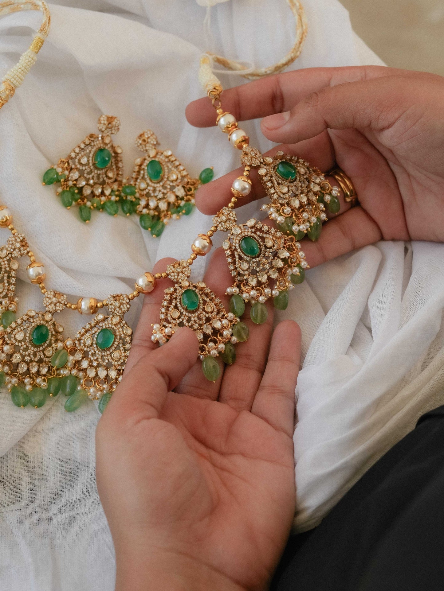"925 Silver Moissanite Green Stone Necklace"