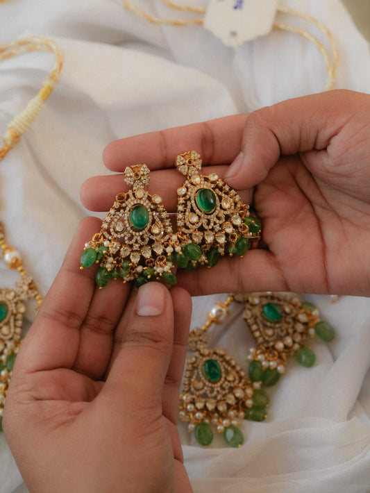 "925 Silver Moissanite Green Stone Necklace"