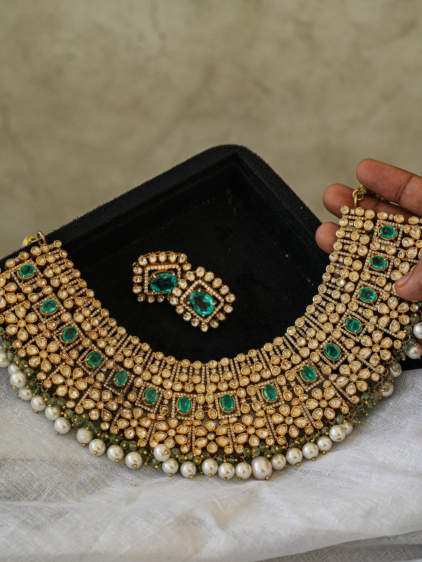 "925 Silver Moissanite Emerald Necklace"