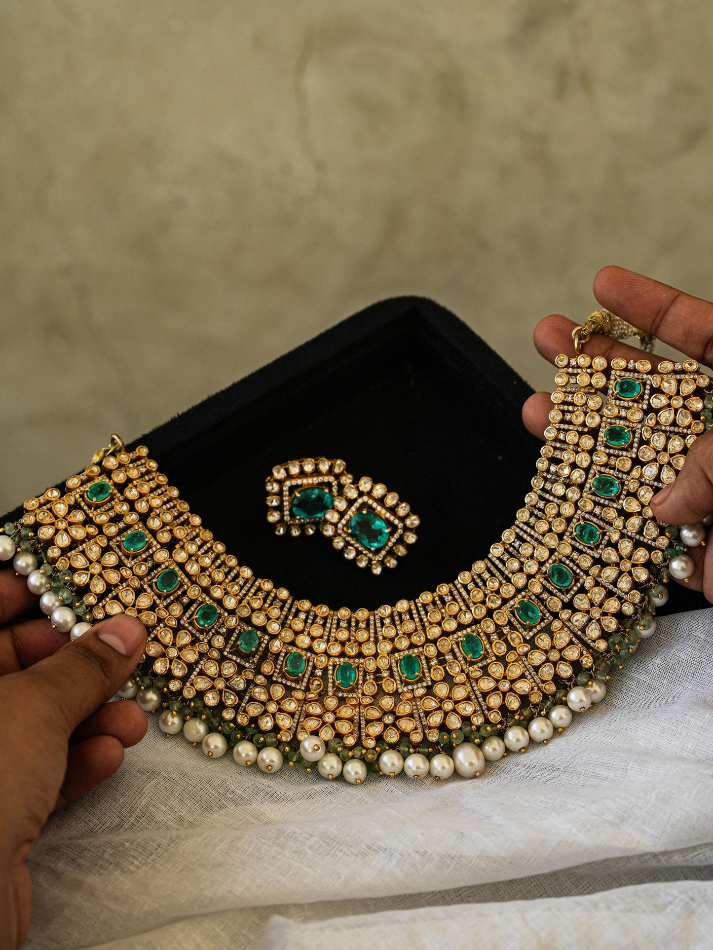 "925 Silver Moissanite Emerald Necklace"