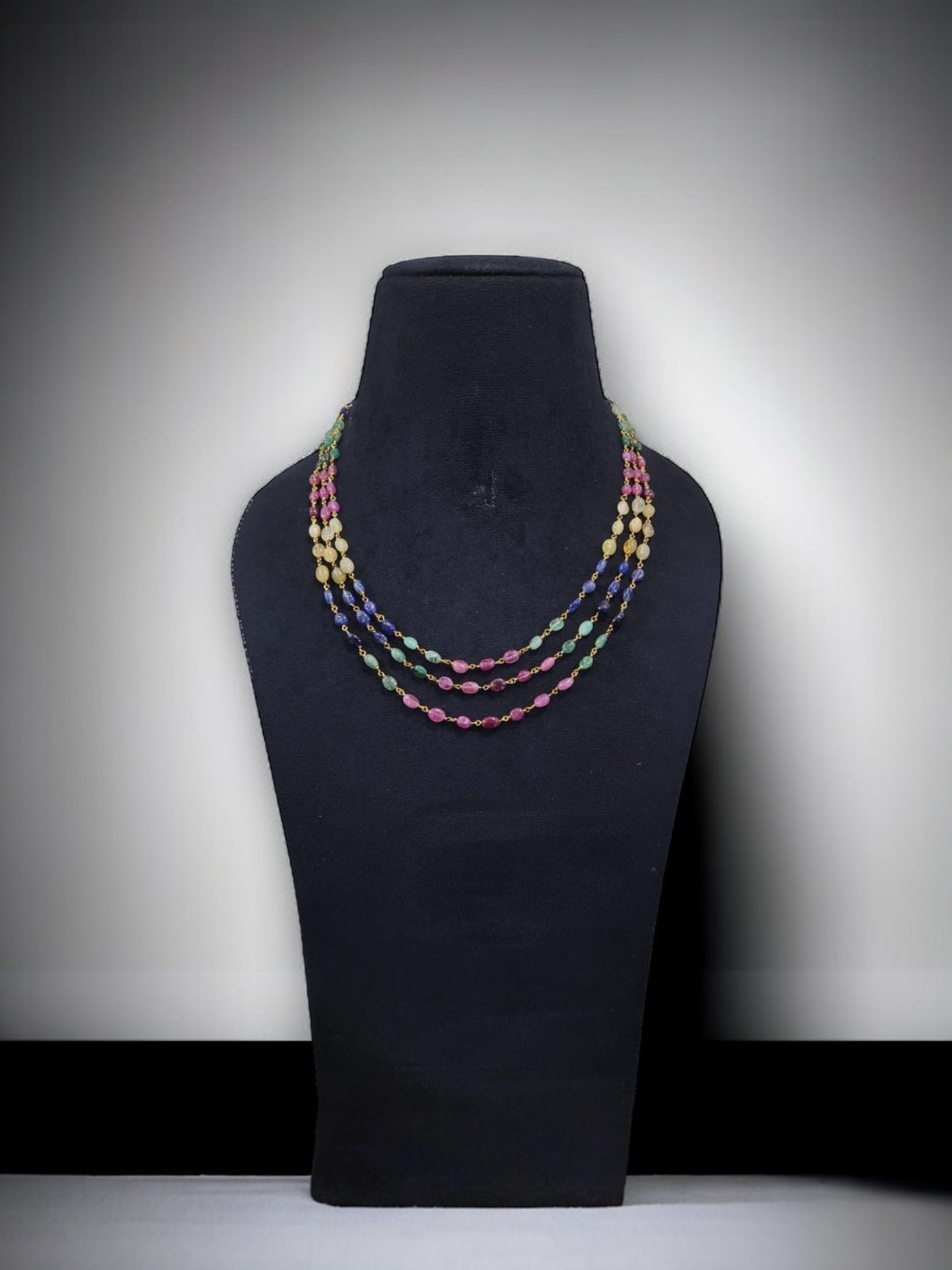 Multi-Colored Gemstone Beaded Necklace