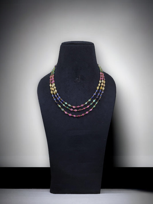 Multi-Colored Gemstone Beaded Necklace