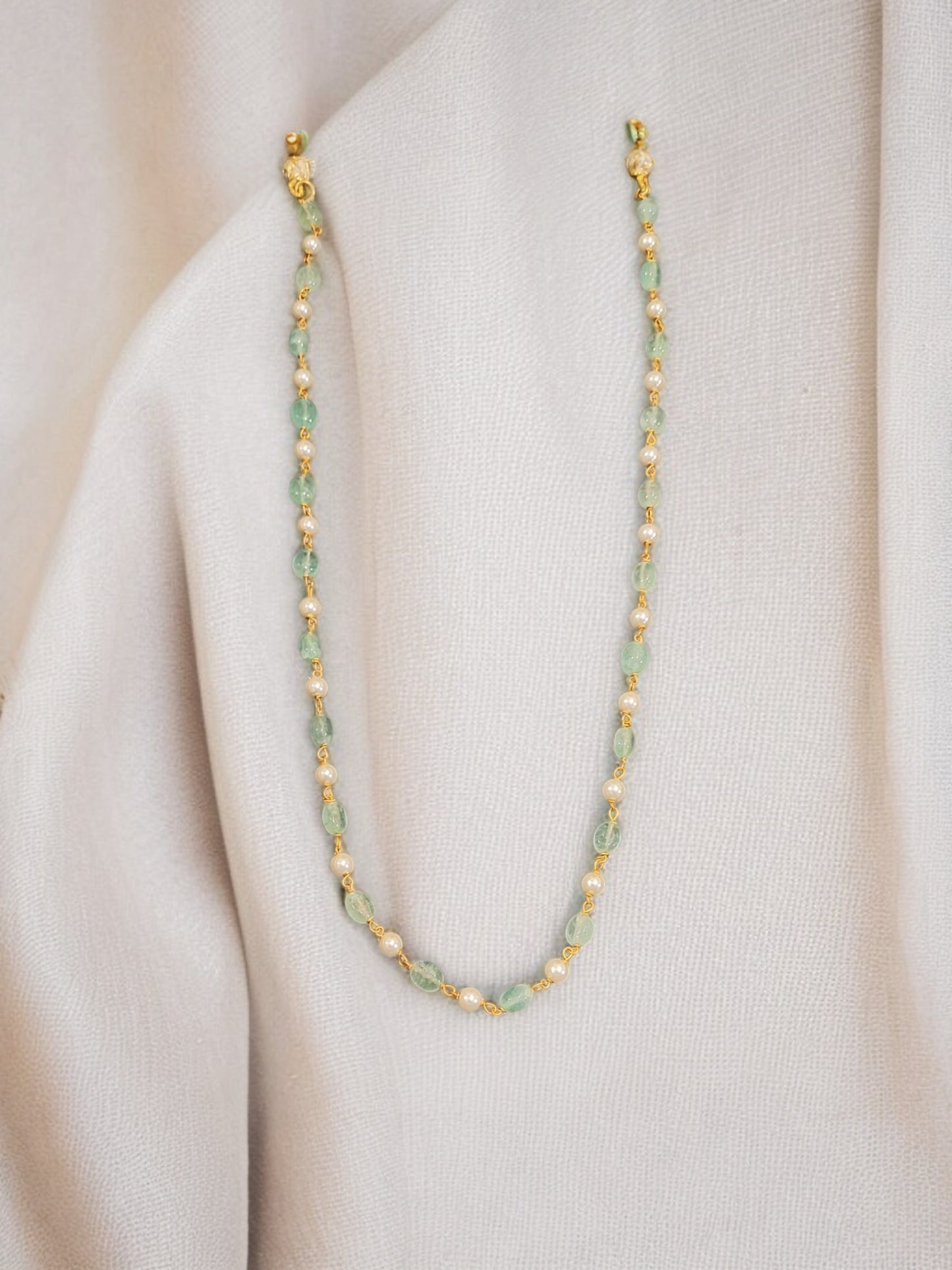 Green Aventurine and Pearl Necklace