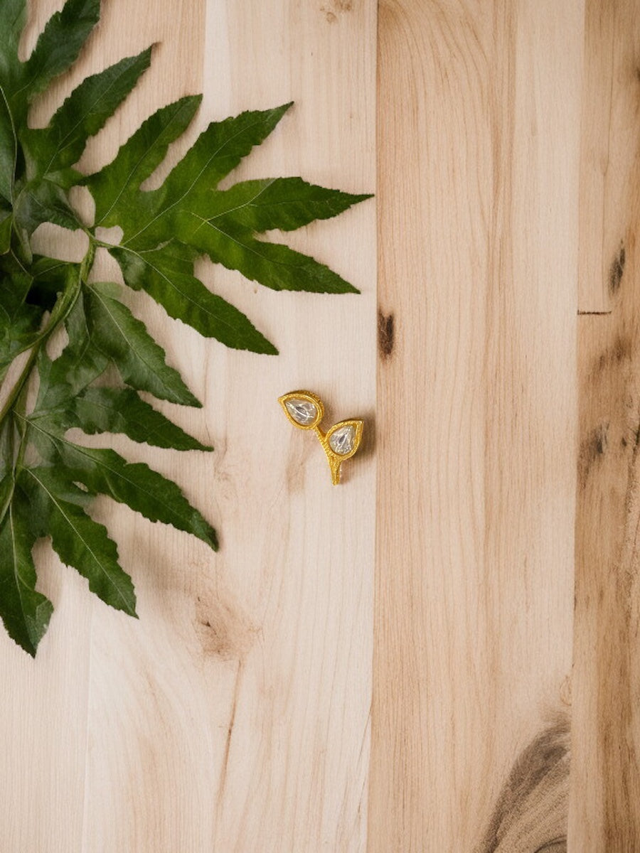 Floral Trio Kundan Nose Ring