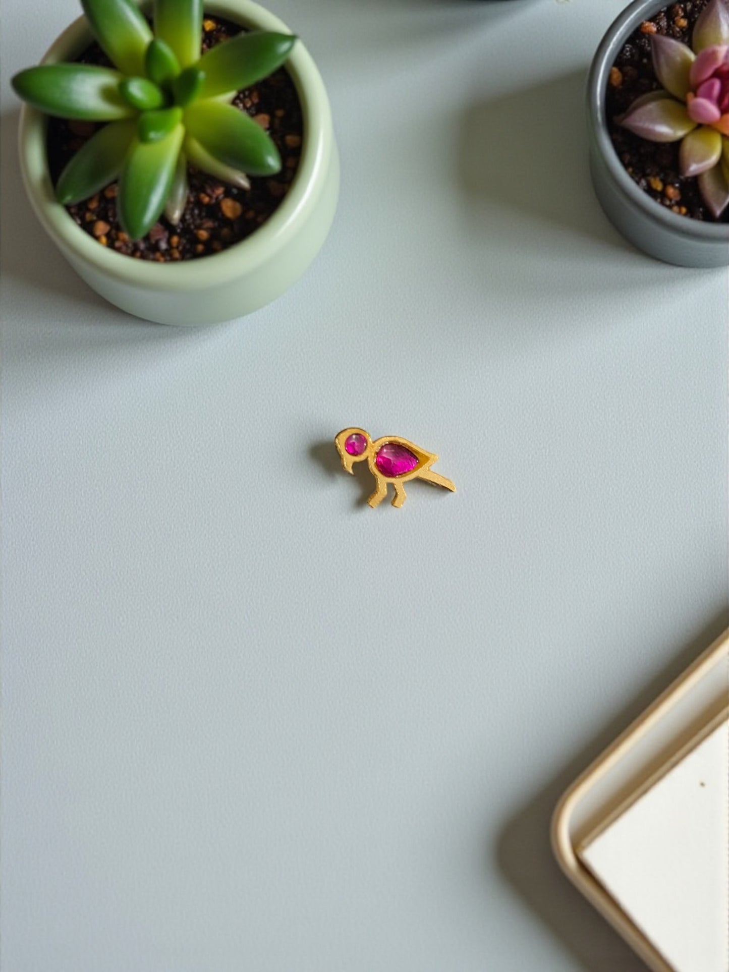 Kundan parrot nose stud