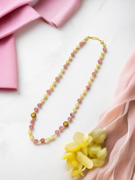 Pearl and Ruby Zoisite Beaded Necklace