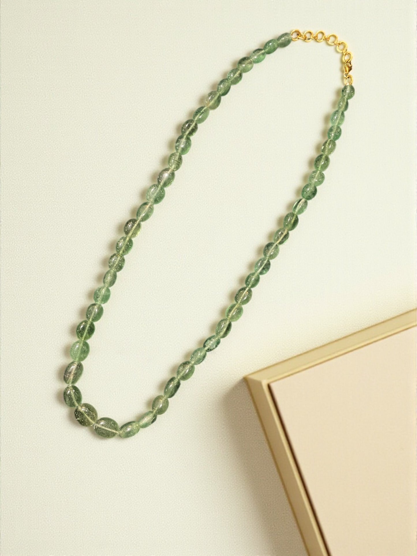 Graduated Green Semi-Precious Bead Necklace