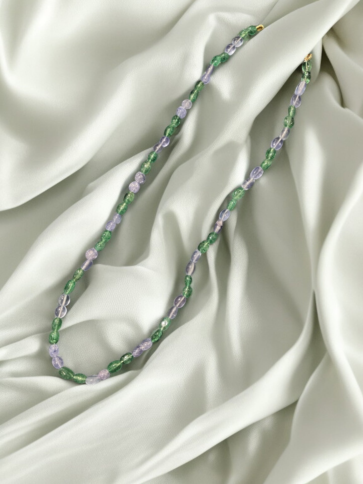 Tanzanite and Emerald Beaded Necklace