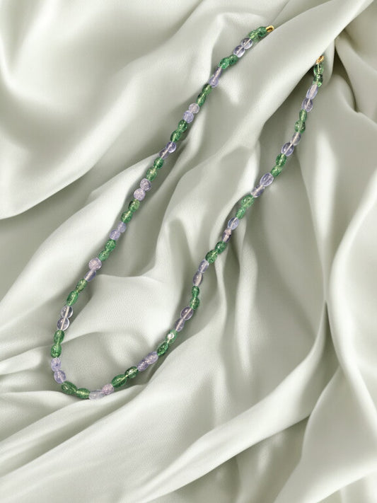 Tanzanite and Emerald Beaded Necklace