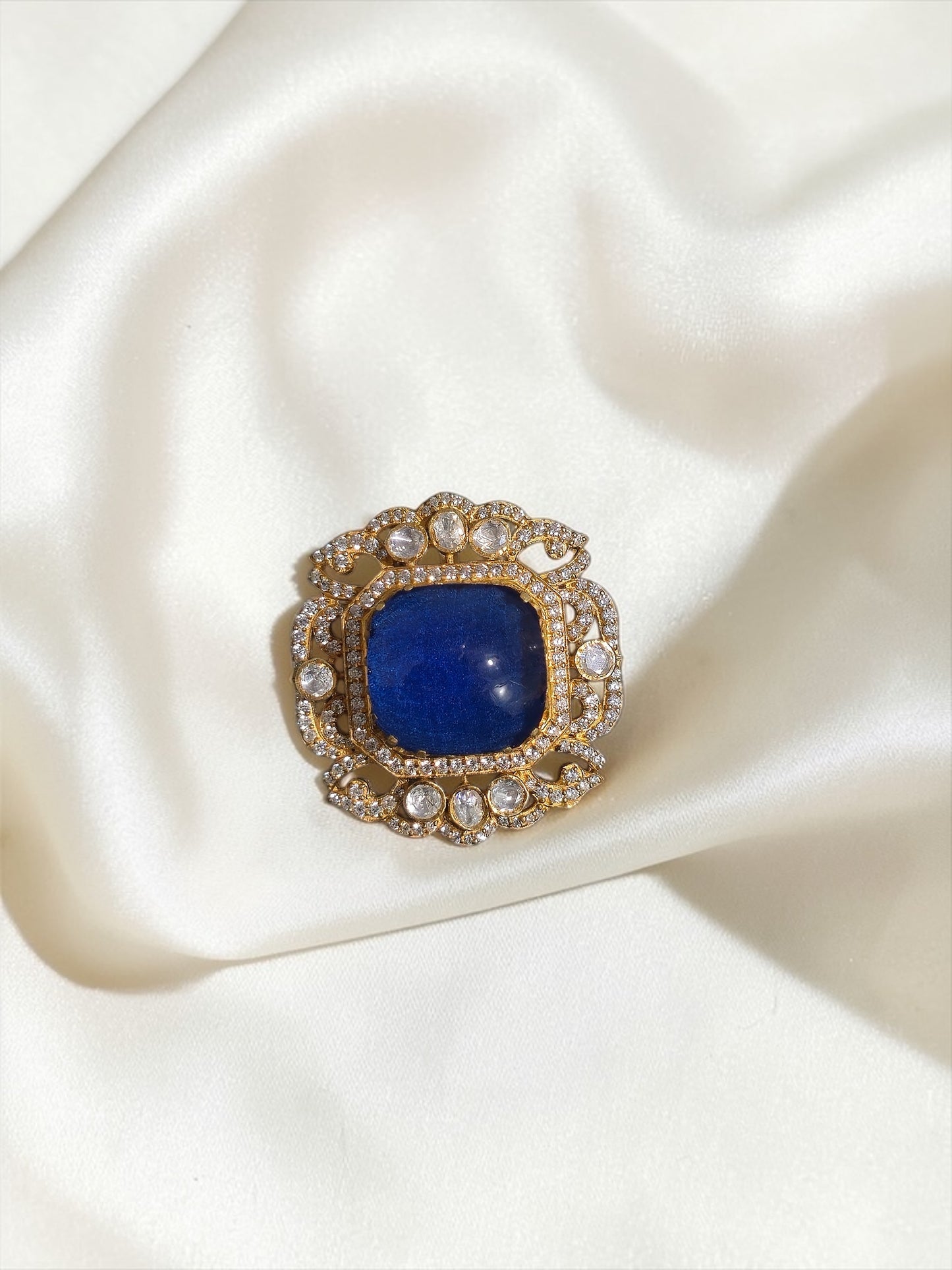 Luxe Sapphire-Inspired Moissanite Silver Pendant