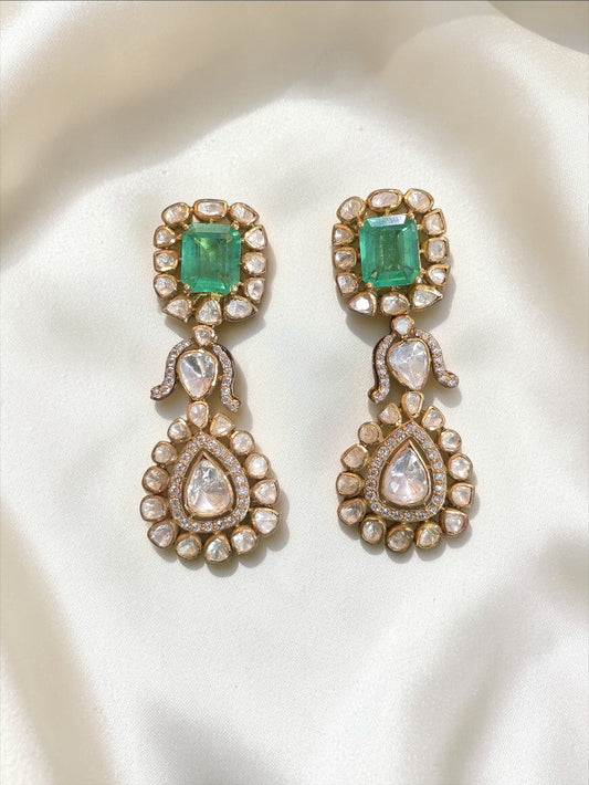 Luxe Lab-Grown Emerald & Moissanite Statement Necklace Set