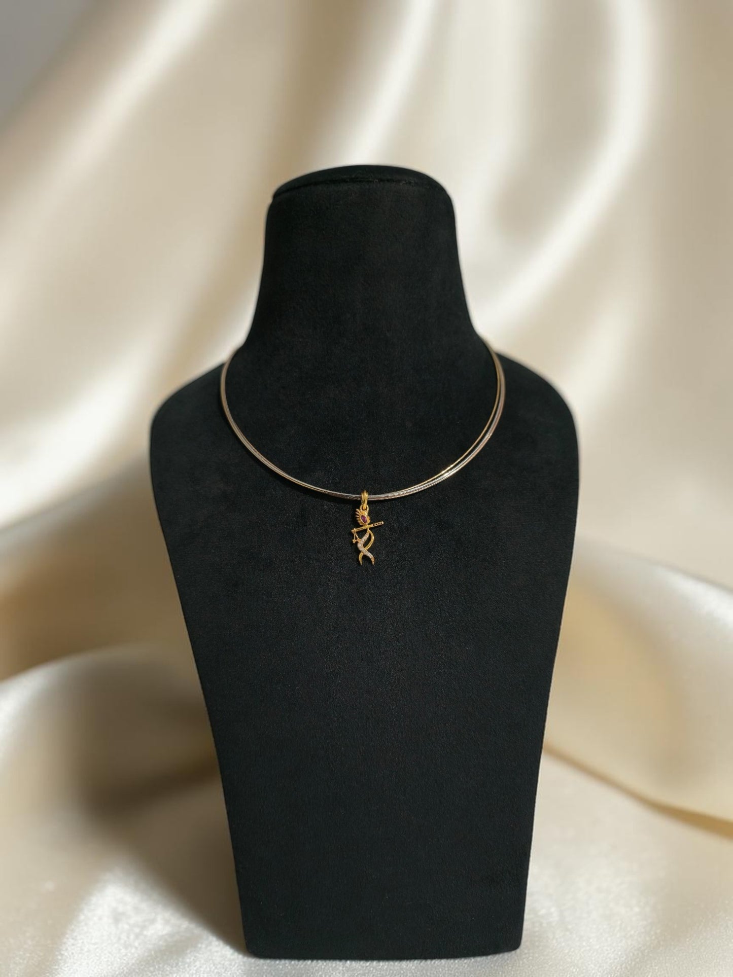 925 Silver Diamond Look Bansuri Pendant