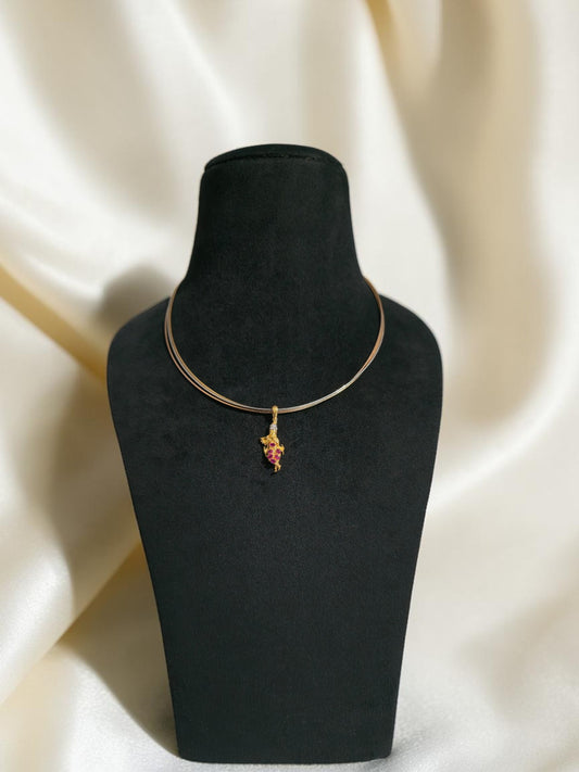Silver Ruby and Diamond-look Krishna Pendant