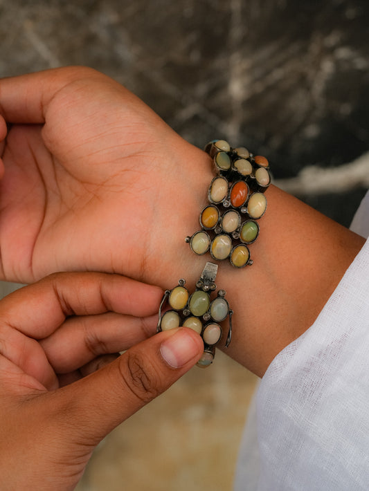 925 Silver Diamond & Multi-Gemstone Bracelet