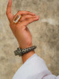 "925 Silver Panther Design Diamond & Gemstone Bangle"