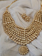 "Silver Moissanite Polki Bridal Necklace"
