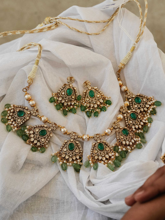 "925 Silver Moissanite Green Stone Necklace"
