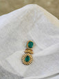"Regal Emerald Drop Moissanite Pendant"