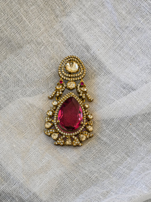 "Regal Ruby-Toned Moissanite Pendant"