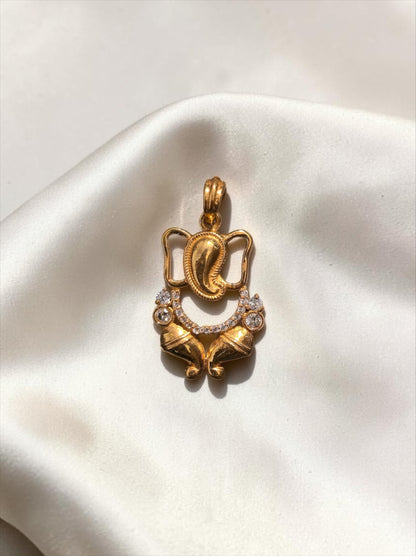 925 Silver Diamond Look Ganesh Pendant