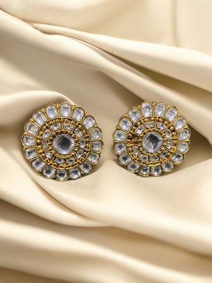 Heritage Polki Round Kundan Earrings