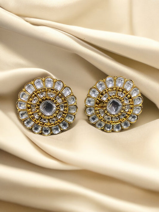 Heritage Polki Round Kundan Earrings