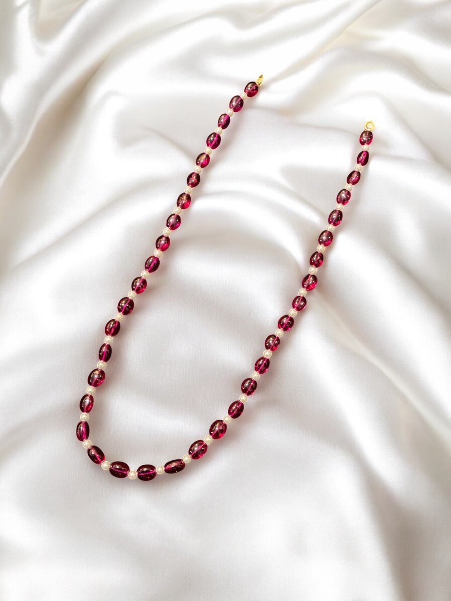 Ruby Beaded Strand Necklace