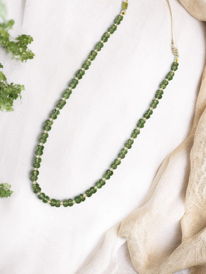 Green Emerald and Spacer Beaded Necklace