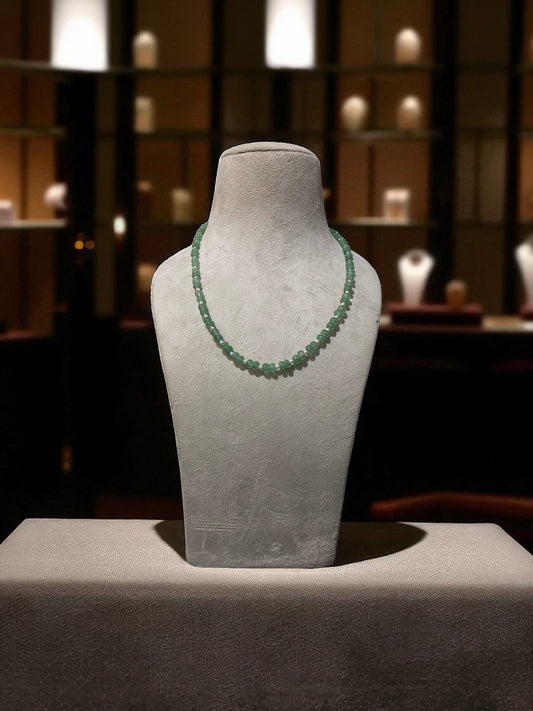 Green Emerald and Spacer Beaded Necklace