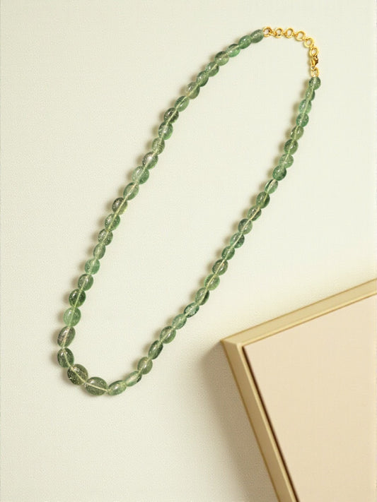 Graduated Green Semi-Precious Bead Necklace
