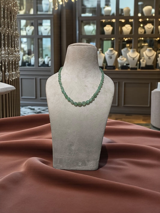 Graduated Green Semi-Precious Bead Necklace