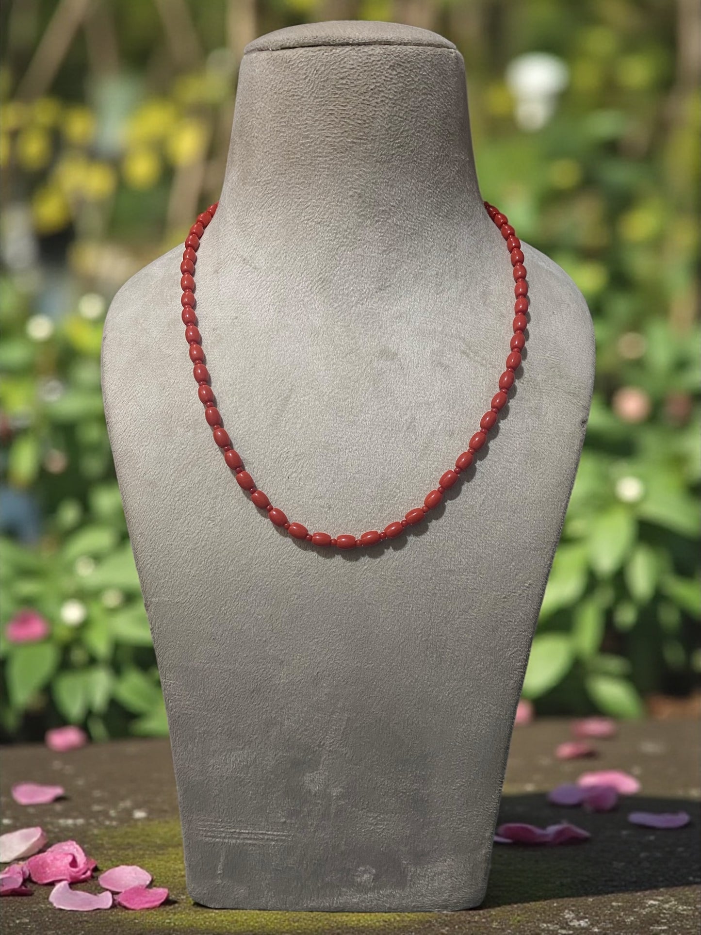 Red Coral Beaded Necklace