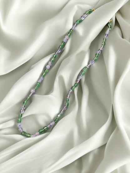 Tanzanite and Emerald Beaded Necklace