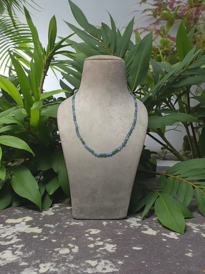 Tanzanite and Emerald Beaded Necklace