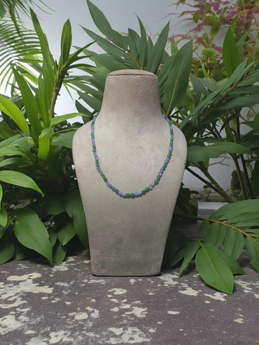 Tanzanite and Emerald Beaded Necklace