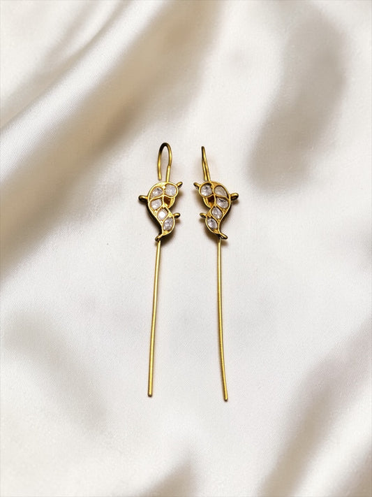 Peacock Kundan Ear Cuff Earrings