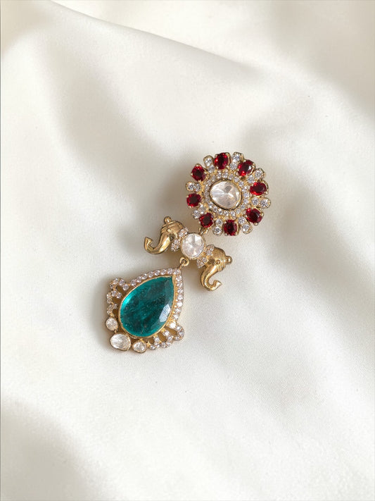 Heritage Elephant Drop Moissanite Pendant