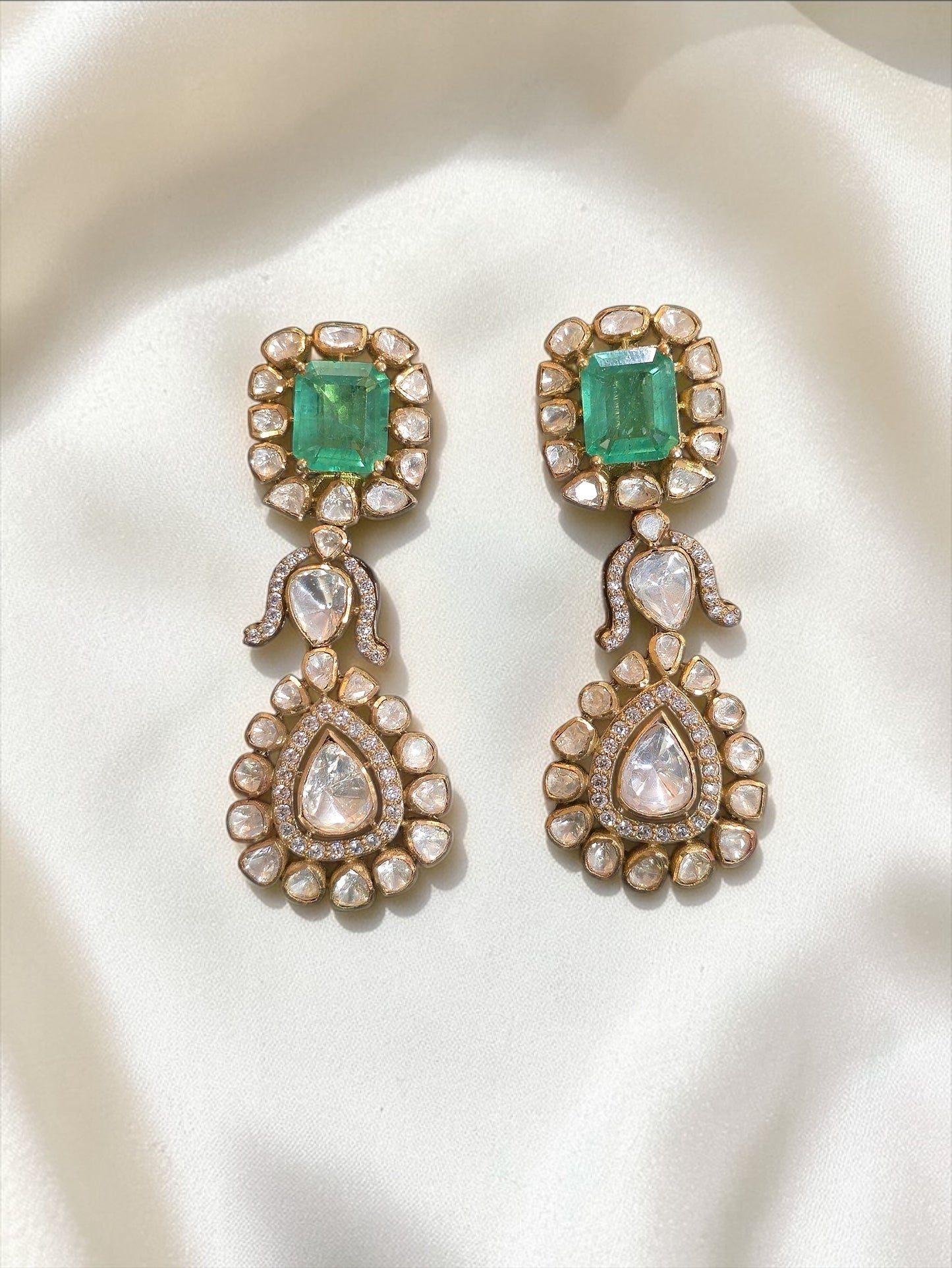 Luxe Lab-Grown Emerald & Moissanite Statement Necklace Set