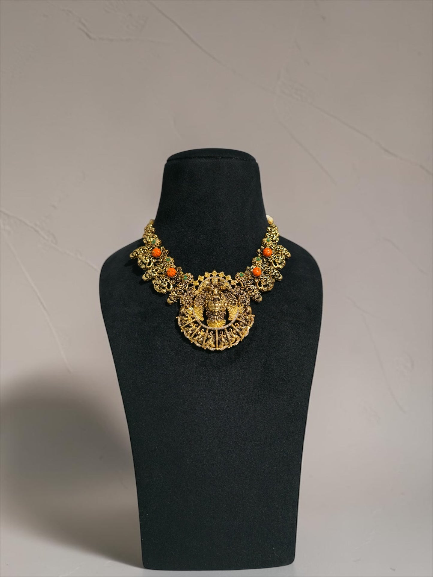 Antique 925 Silver Temple Goddess Necklace