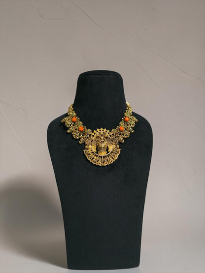Antique 925 Silver Temple Goddess Necklace