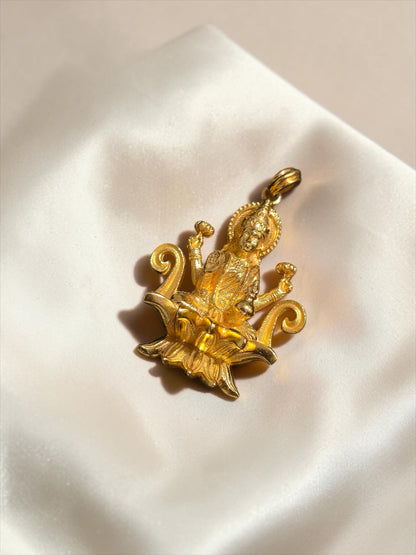 925 silver Lakshmi temple pendant gold polish