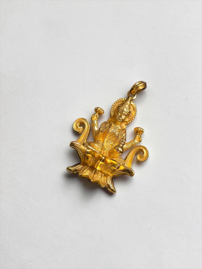 925 silver Lakshmi temple pendant gold polish