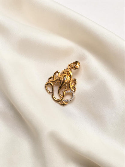 Diamond Look Ganesh 925 Silver Pendant