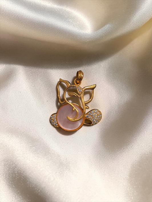 925 Silver Diamond Look Ganesh Pendant