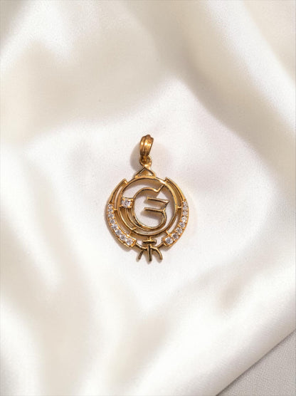 925 Silver Gold Plated Diamond Look Pendant