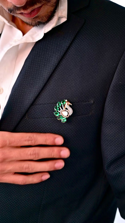 Raj Pankh 925 Silver Brooch